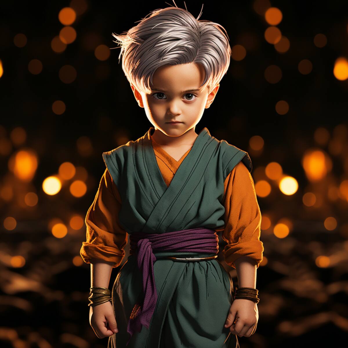 Trunks es hijo de Vegeta y Bulma, fusionando la sangre saiyajin con la inteligencia y destreza tecnológica de su madre, creando un personaje multifacético en el universo de Dragon Ball.
