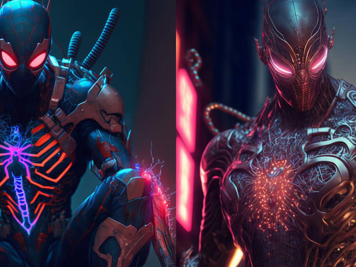 Así se vería Spiderman en versión cyberpunk según una Inteligencia artificial