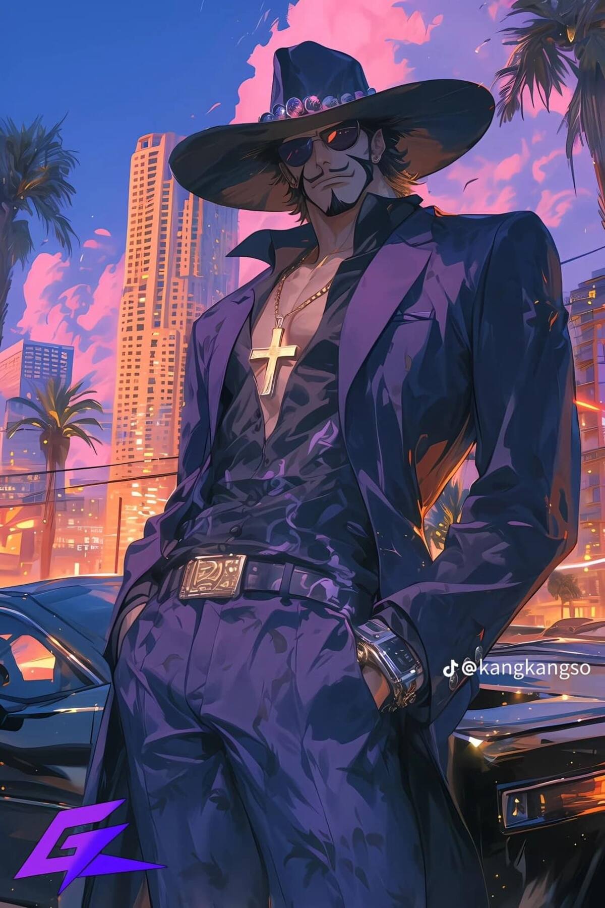 Mihawk en el universo de GTA según una IA