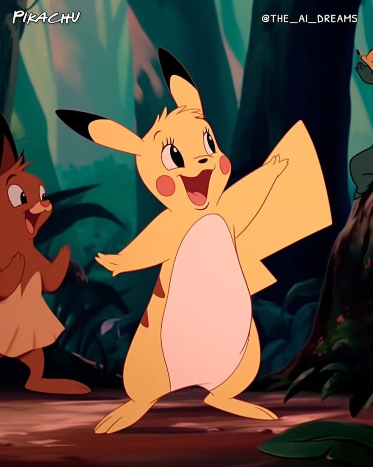 Píkachu en versión Disney según una IA