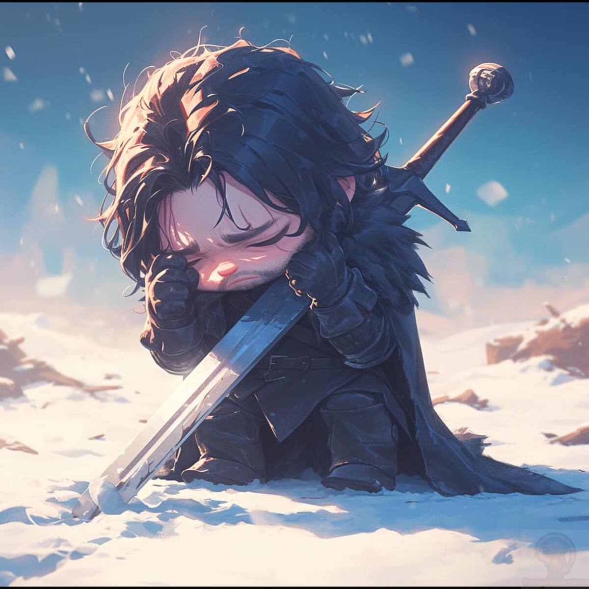 John Snow en estilo Chibi según una IA
