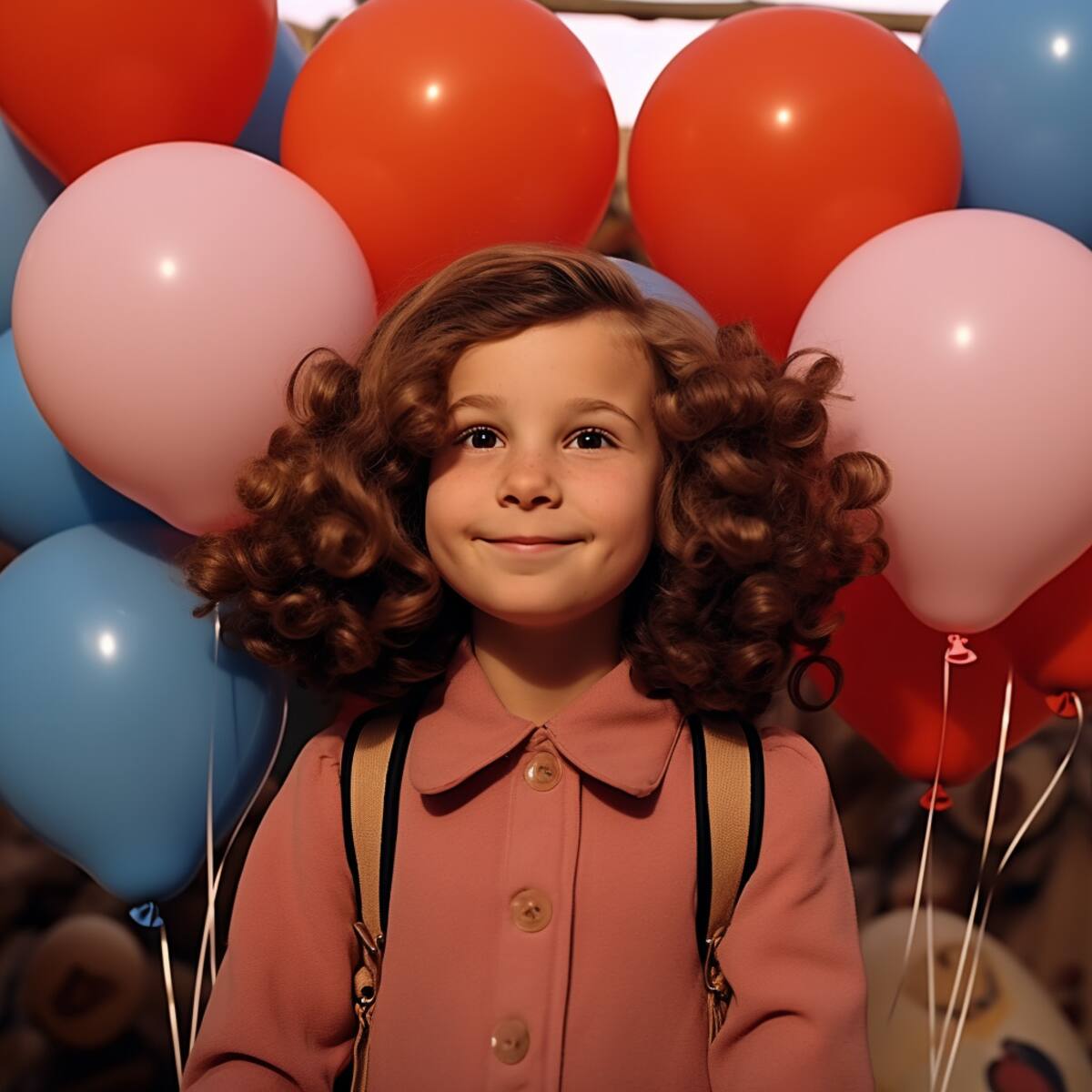 Los rizos gigantezcos y su mirada inocente reflejan la personalidad de Lulú. │ Midjourney