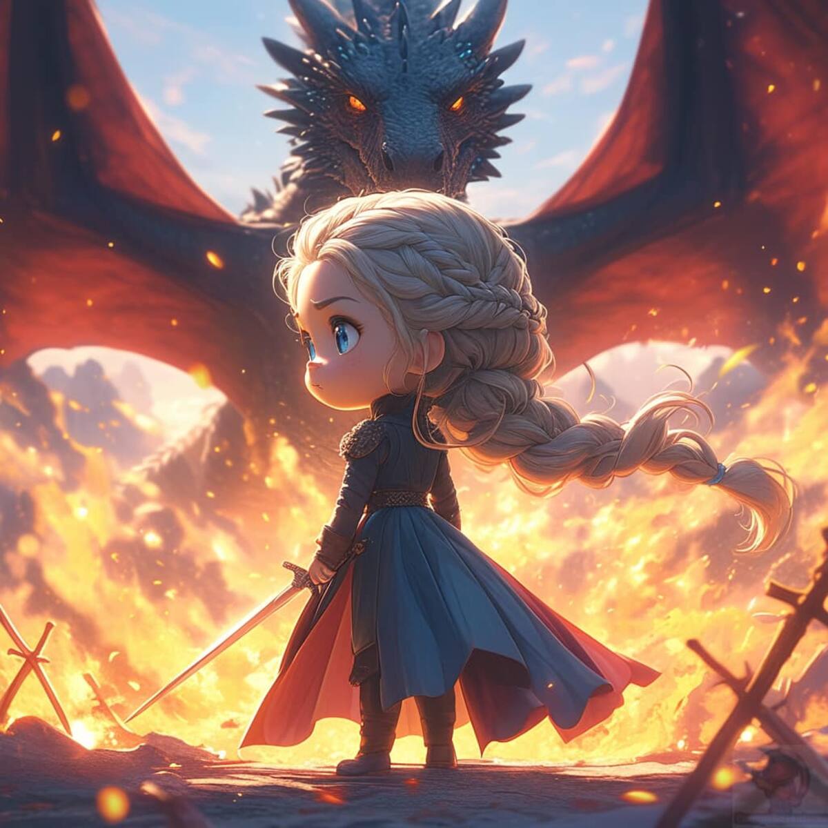 Khaelesi en estilo Chibi según una IA