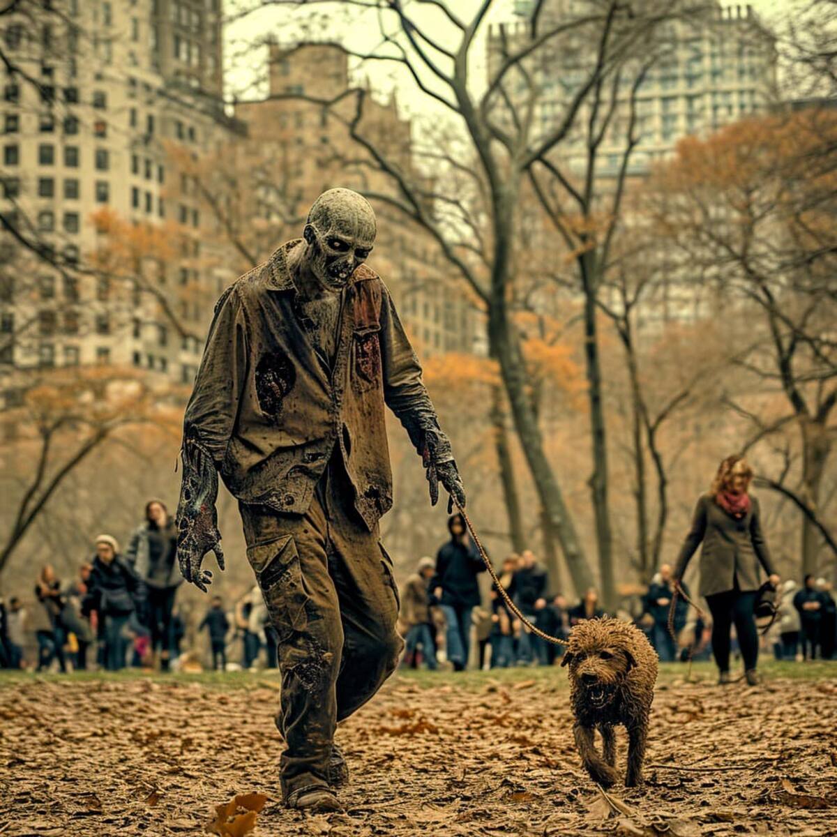 "Fútbol Americano en Ruinas: Zombies Compitiendo en el Campo de Batalla Posthumano"