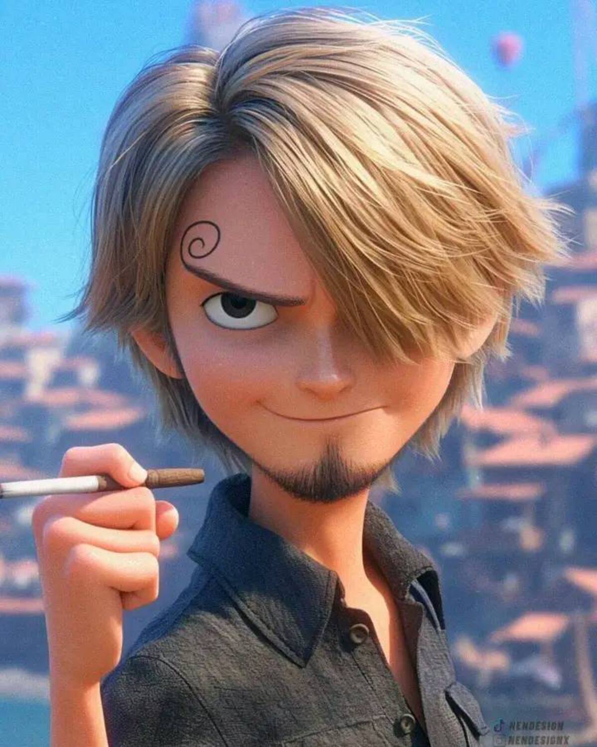 La IA de Midjourney muestra cómo se vería "Sanji"