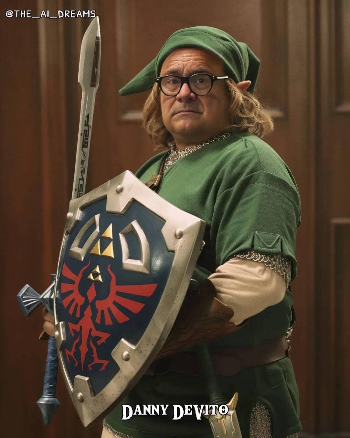 Así se vería DannyDevito como Link de Zelda según una IA