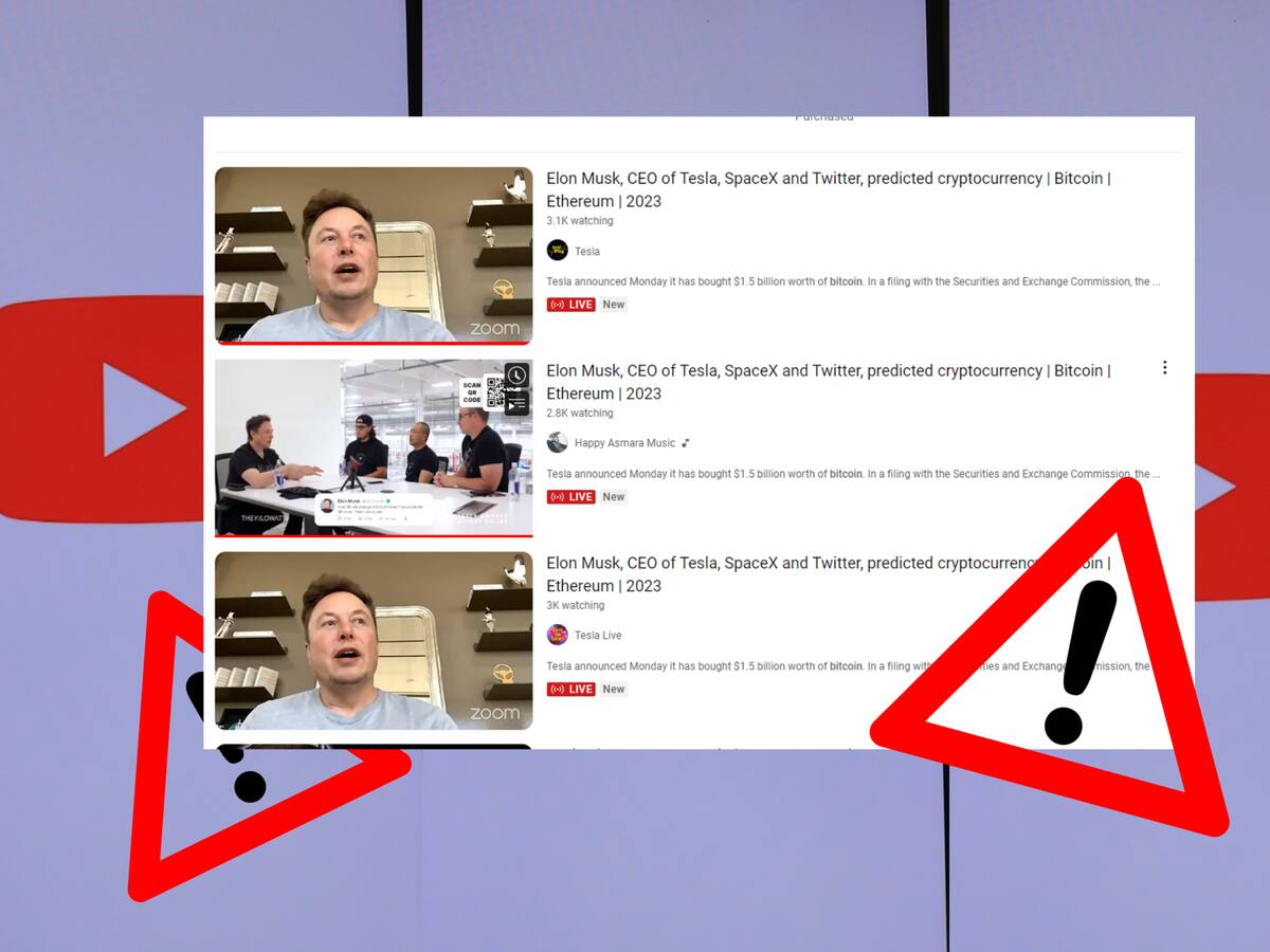 Usuarios denuncian a YouTube por no evitar las estafas relacionadas con el stream de Elon Musk