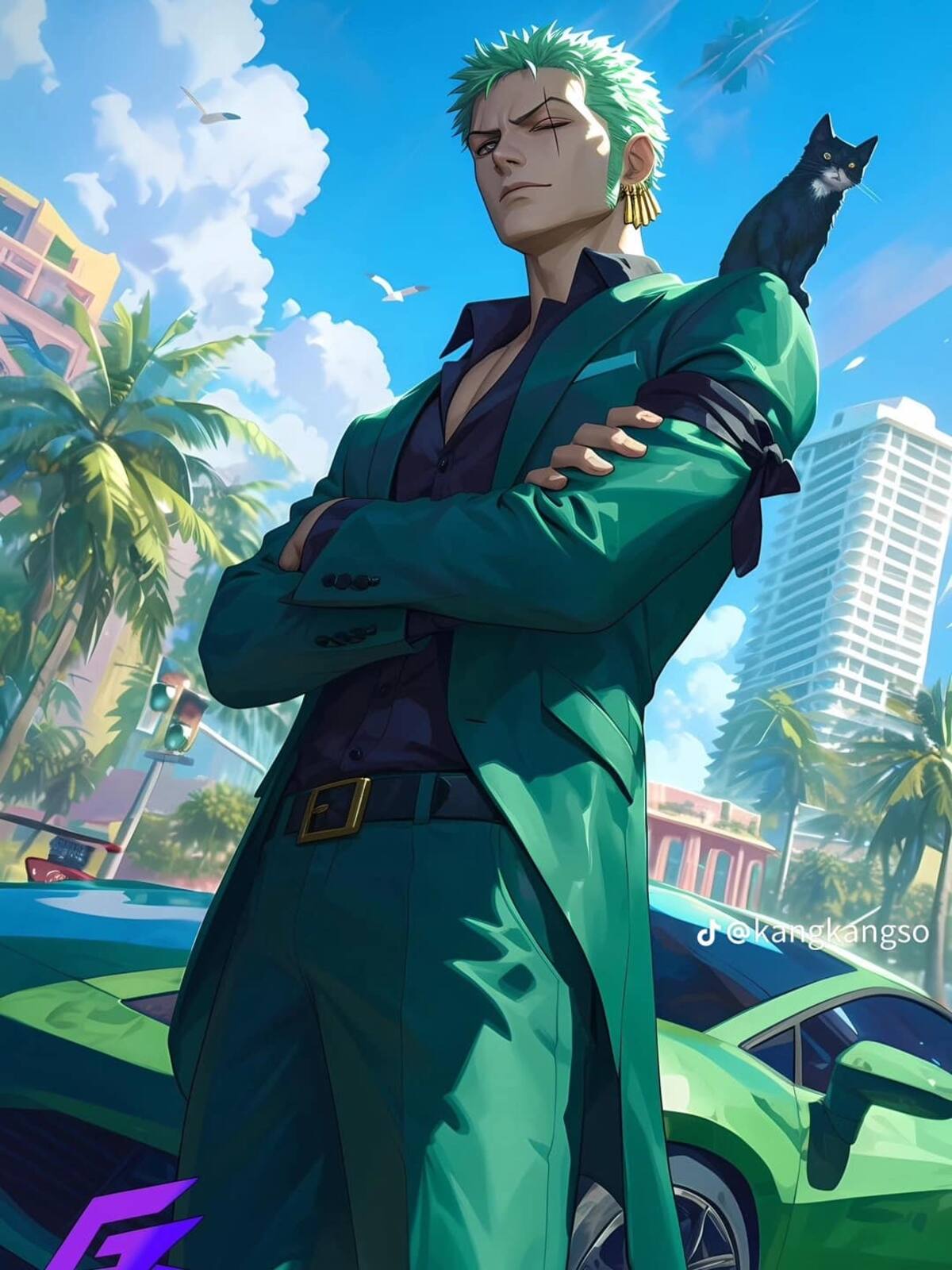 Zoro en el universo de GTA según una IA