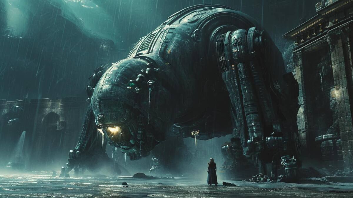 Maquinaria en el imperio perdido de la Atlantida