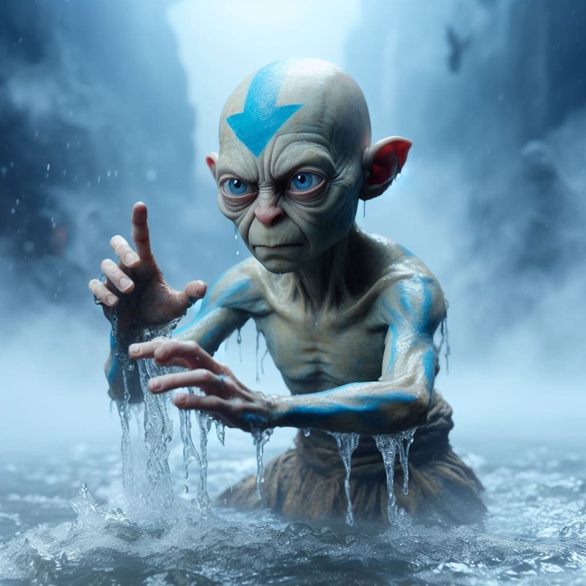 Gollum como maestro aire según una IA