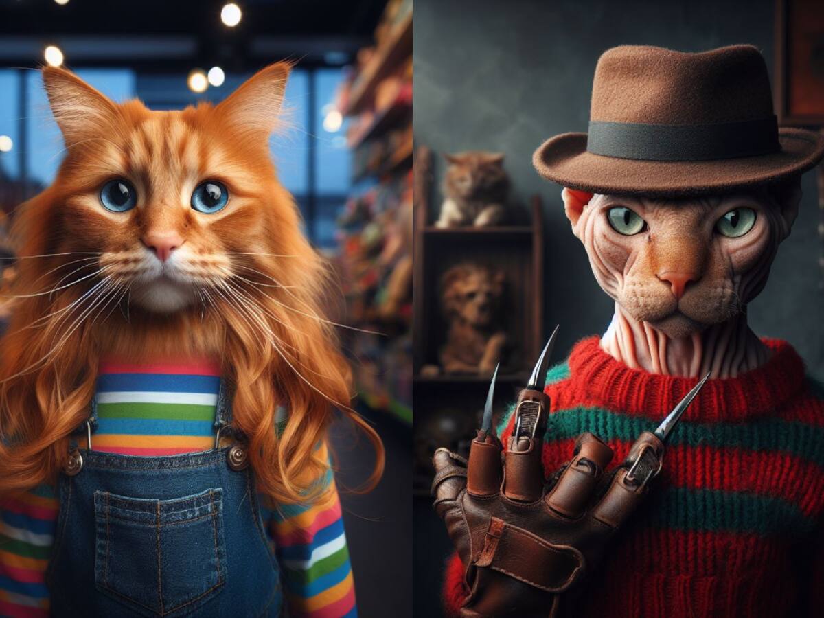Así se verían los monstruos del cine de terror como gatos, según inteligencia artificial