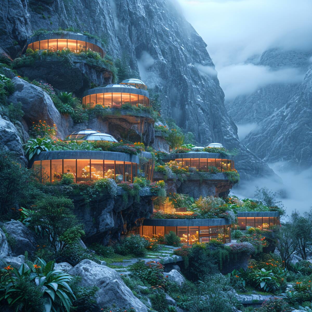 En algunas regiones las casas del imperio Inca son más modernas, integradas de forma natural a las montañas