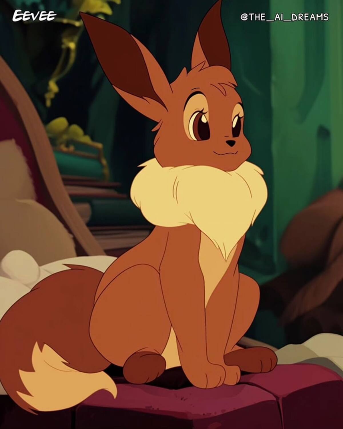 Eevee en versión Disney según una IA