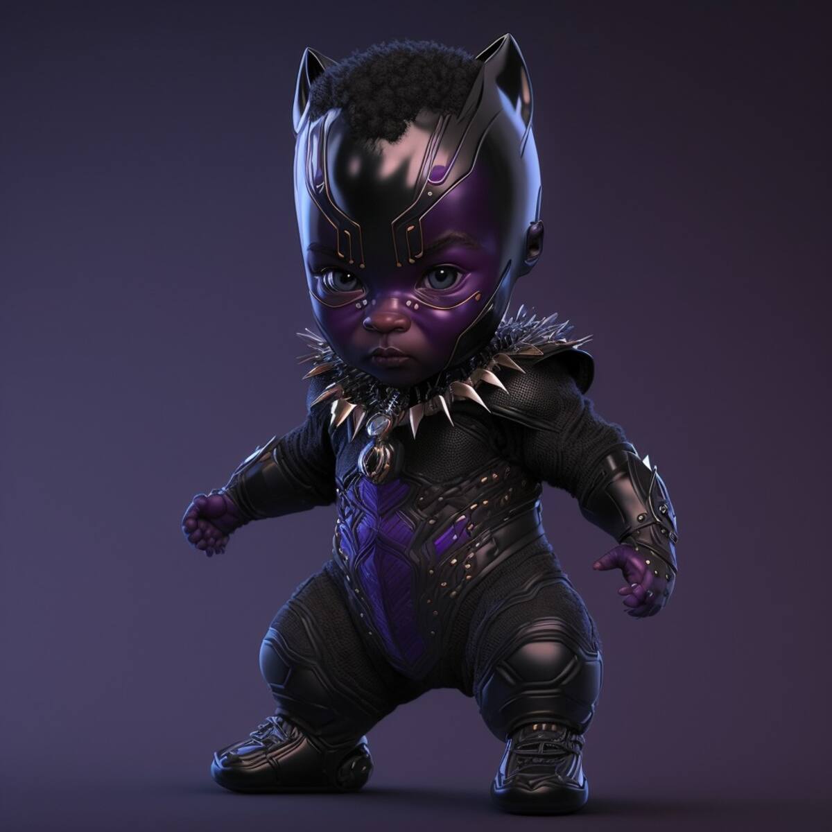 Black Panther en estilo bebe según una IA