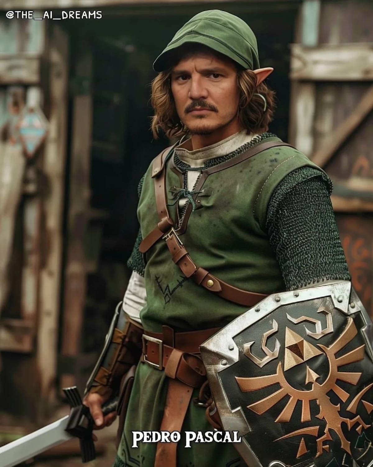 Así se vería Link interpretado por Pedro Pascal según una IA