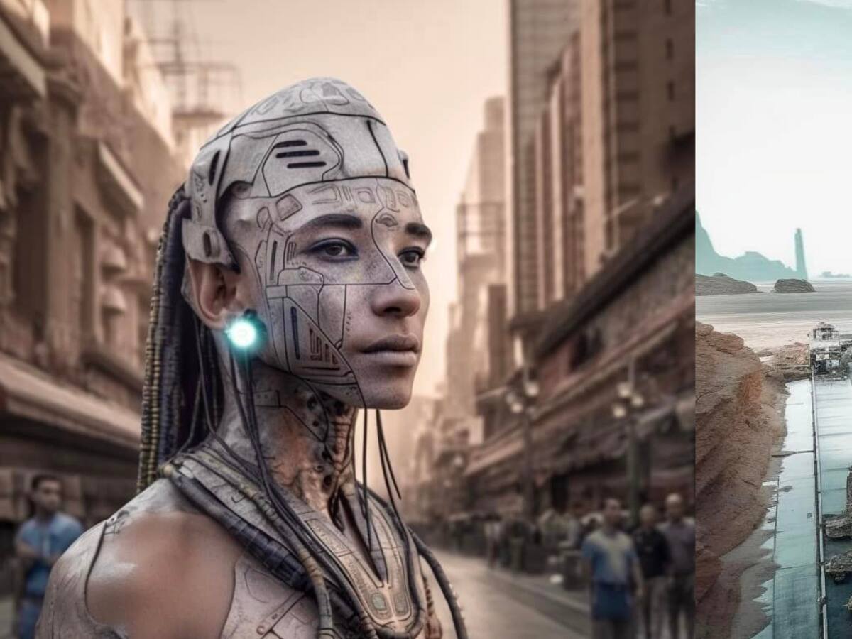 Así se vería el futuro de la tierra con Egipto en el año 3145 según una inteligencia artificial