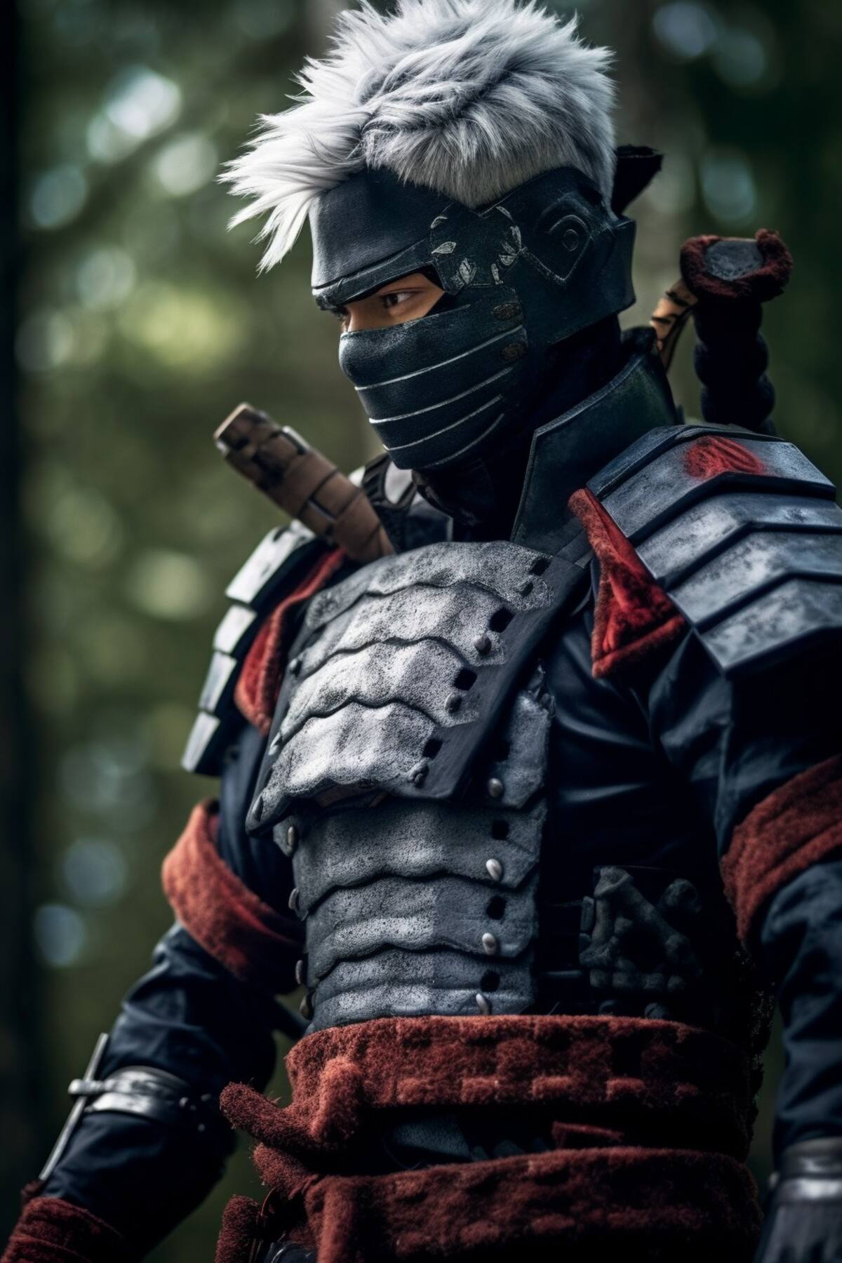 Inteligencia artificial recreó a Kakashi, como un samurai en live action