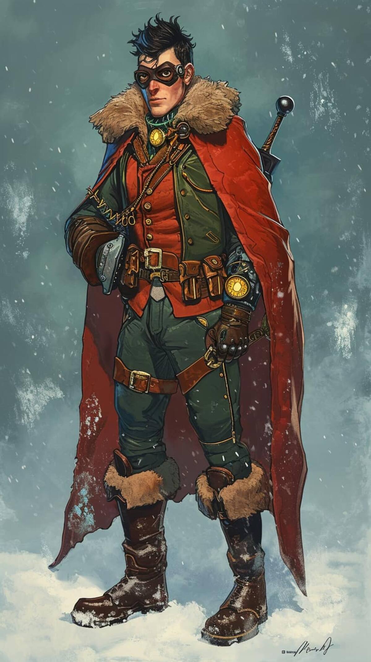 Robin en estilo steampunk según una IA
