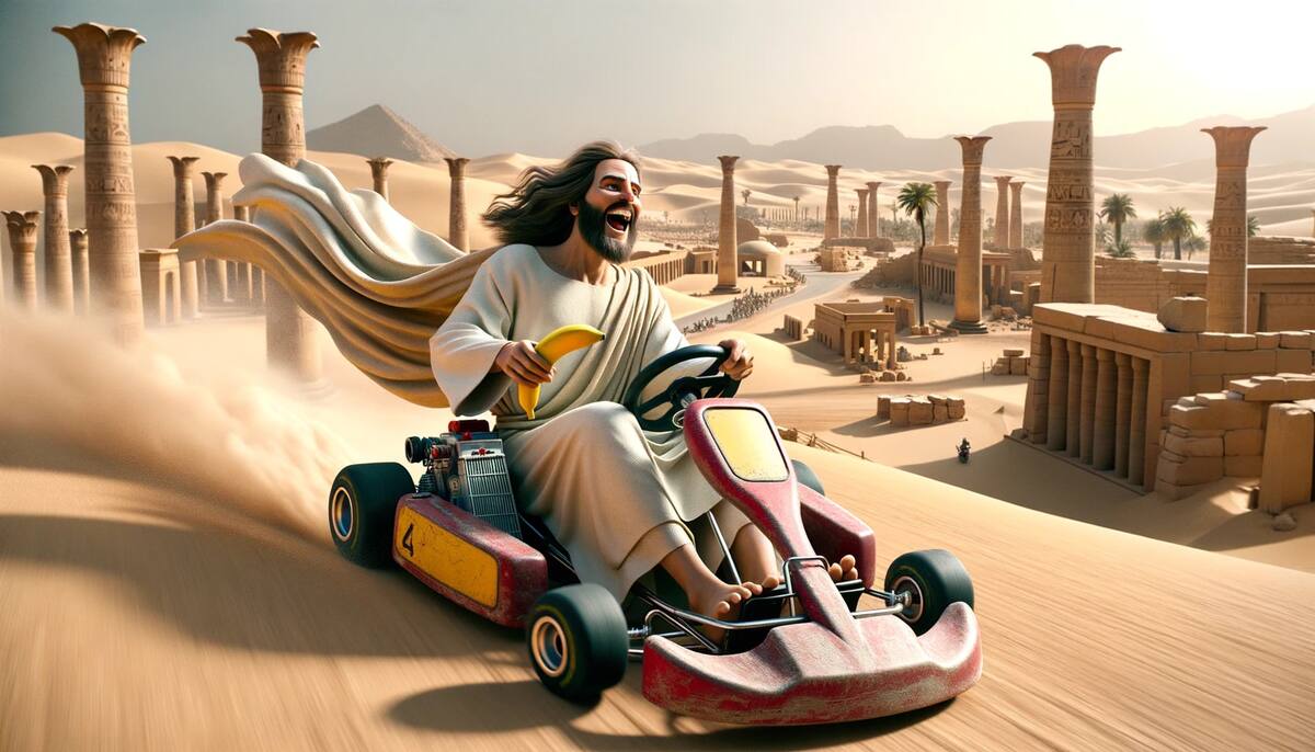 IA revela como se verían los personajes de la biblia como personajes de Mario Kart según una inteligencia artificial.