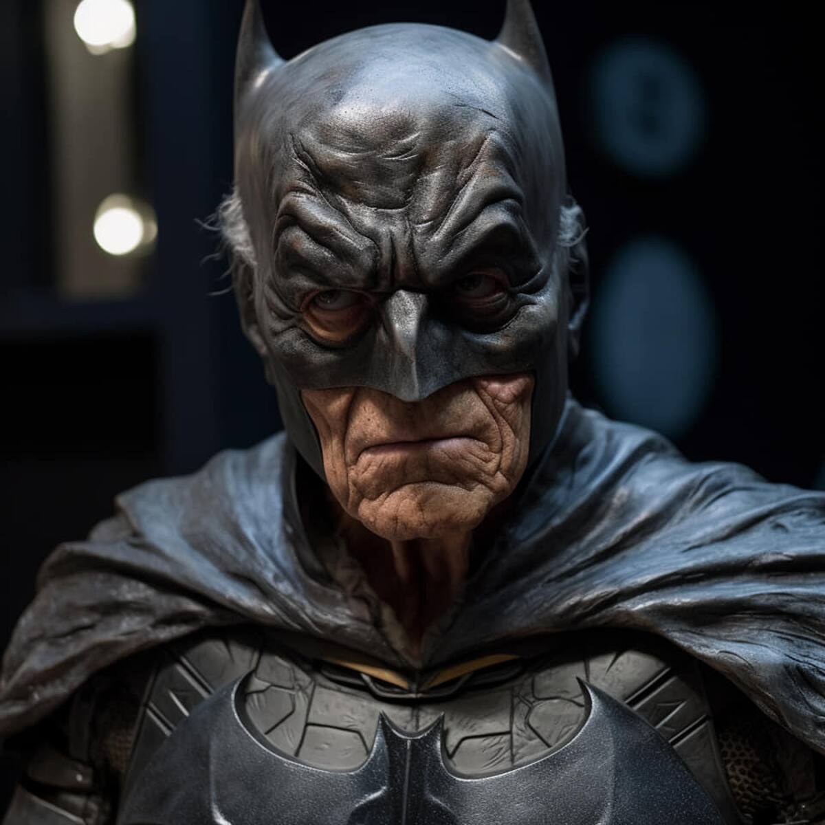 Batman en tercera edad con máscara