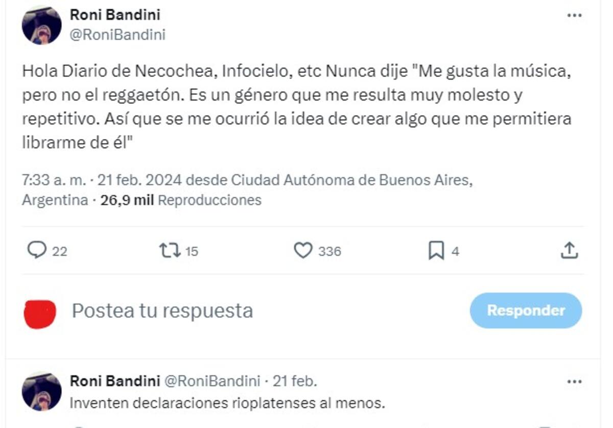 Captura de pantalla de Twitter.