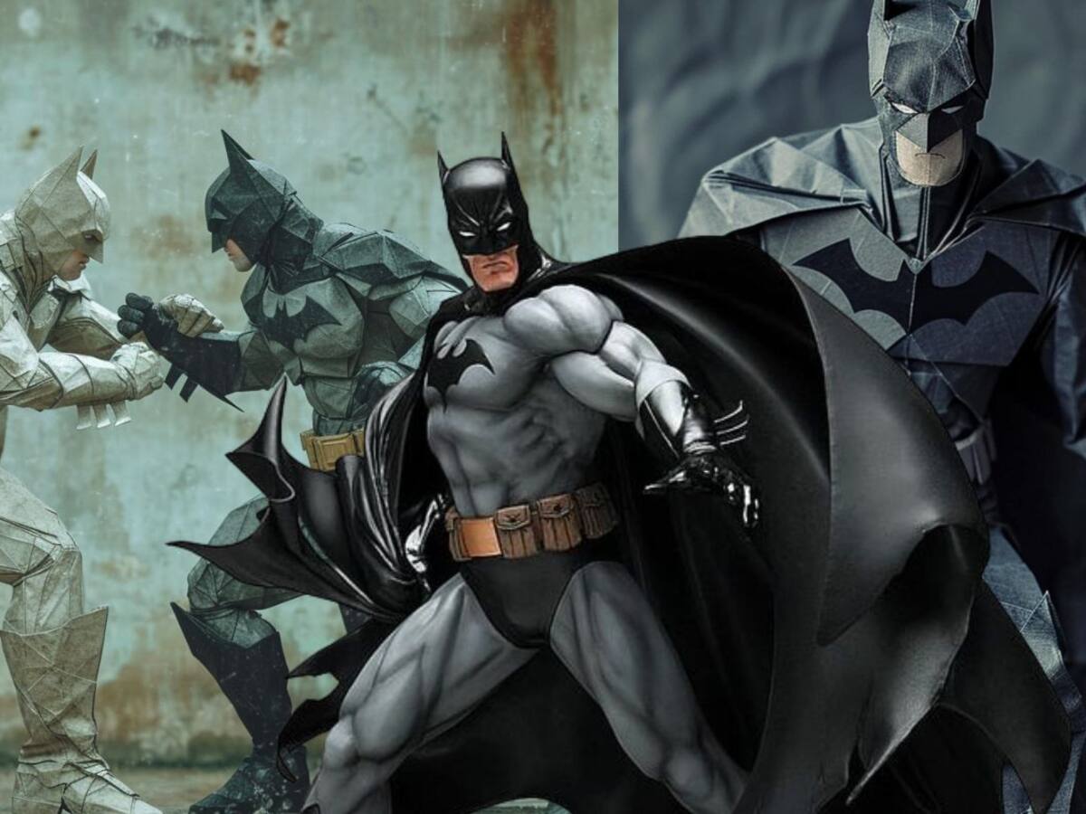 Así se vería “Batman” en estilo Origami según la IA de Midjourney