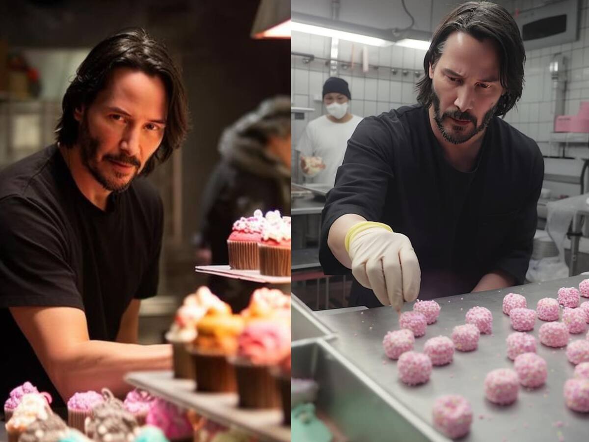 Keanu Reeves: Crean imágenes del actor en una fábrica de pasteles con la inteligencia artificial