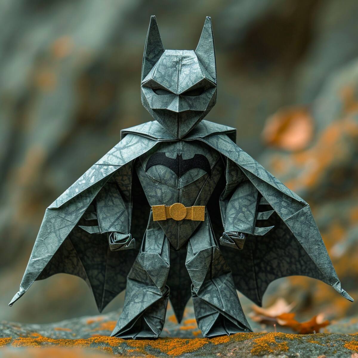 Batman en estilo origami según una IA peleando