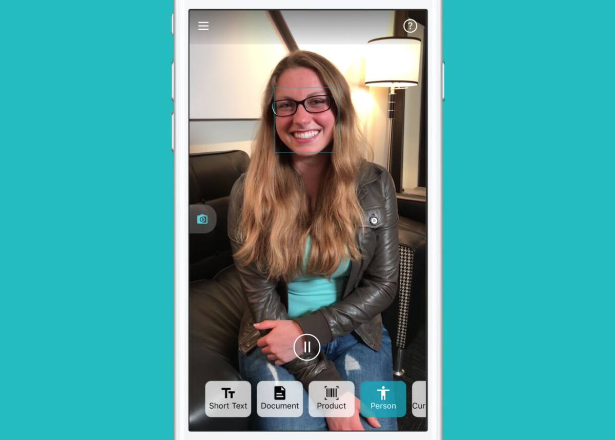 Interfaz de Seeing AI