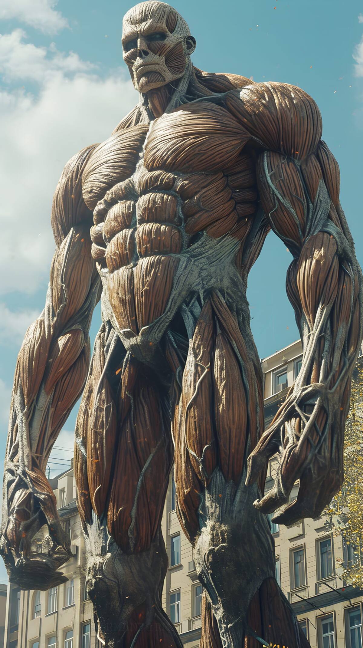 Titan colosal en la vida real según una inteligencia artificial