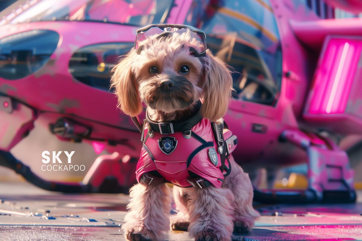 Sky de Paw Patrol en vida real según una IA