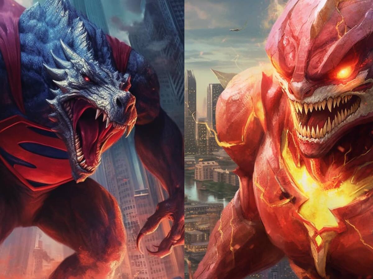 Así se verían los héroes de DC como Kaijus según una inteligencia artificial