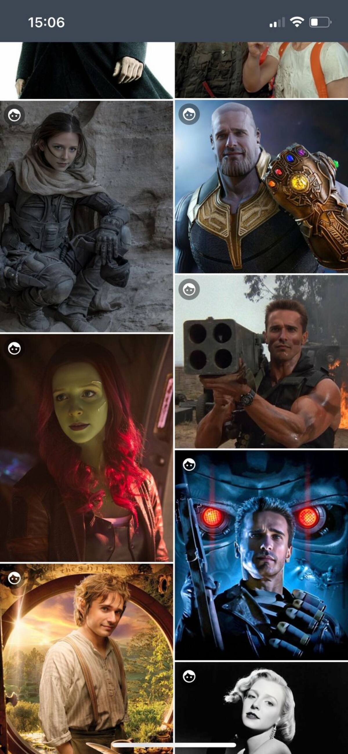 Elige la imagen donde aparece Zendaya en el personaje de Chani que se encuentra en la parte superior izquierda