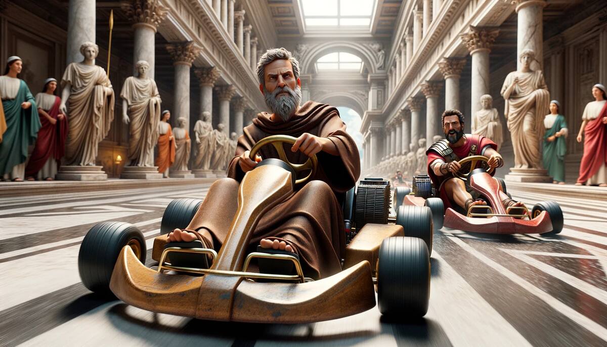 IA revela como se verían los personajes de la biblia como personajes de Mario Kart según una inteligencia artificial.