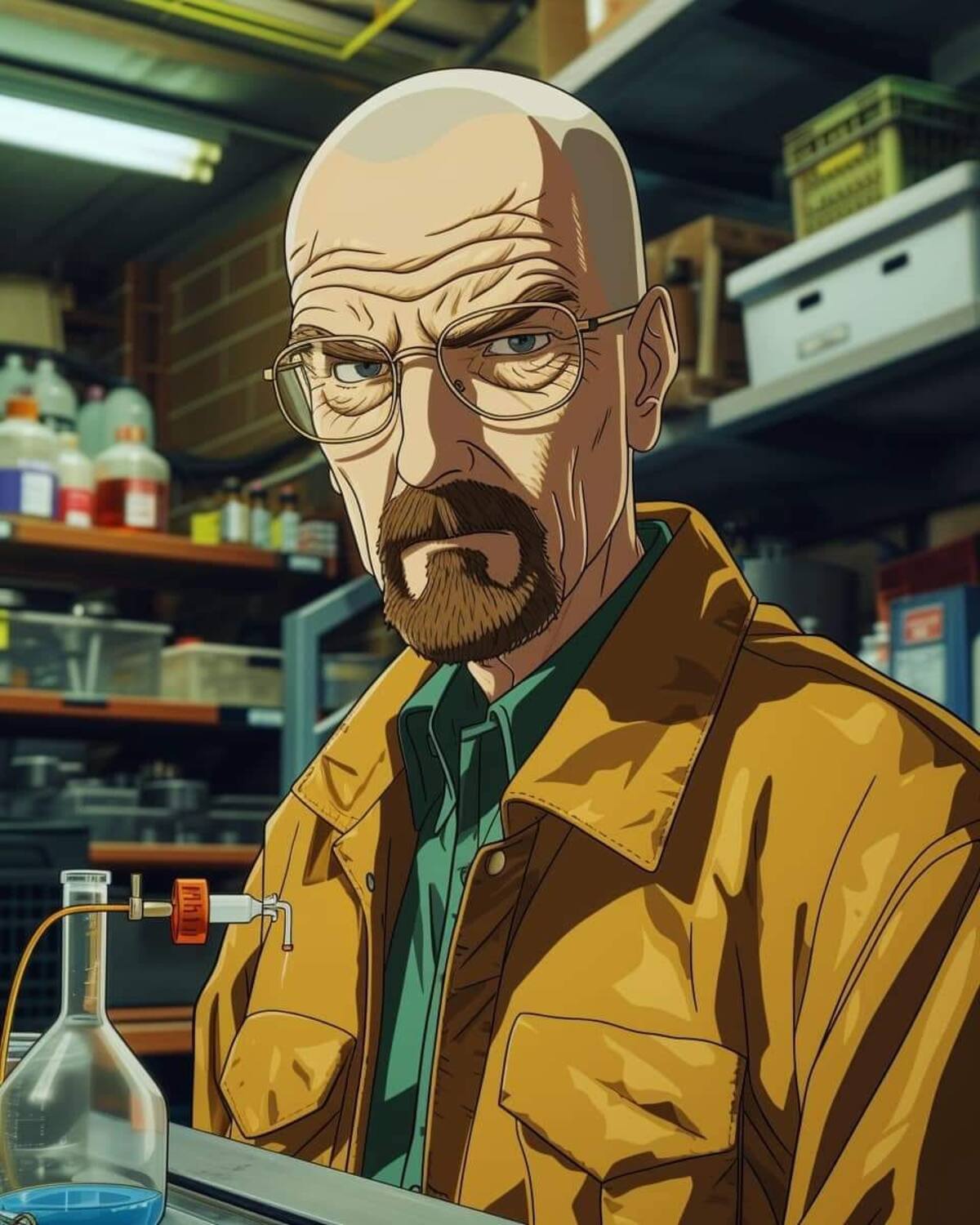 Walter White de Breaking Bad en una versión anime según una IA