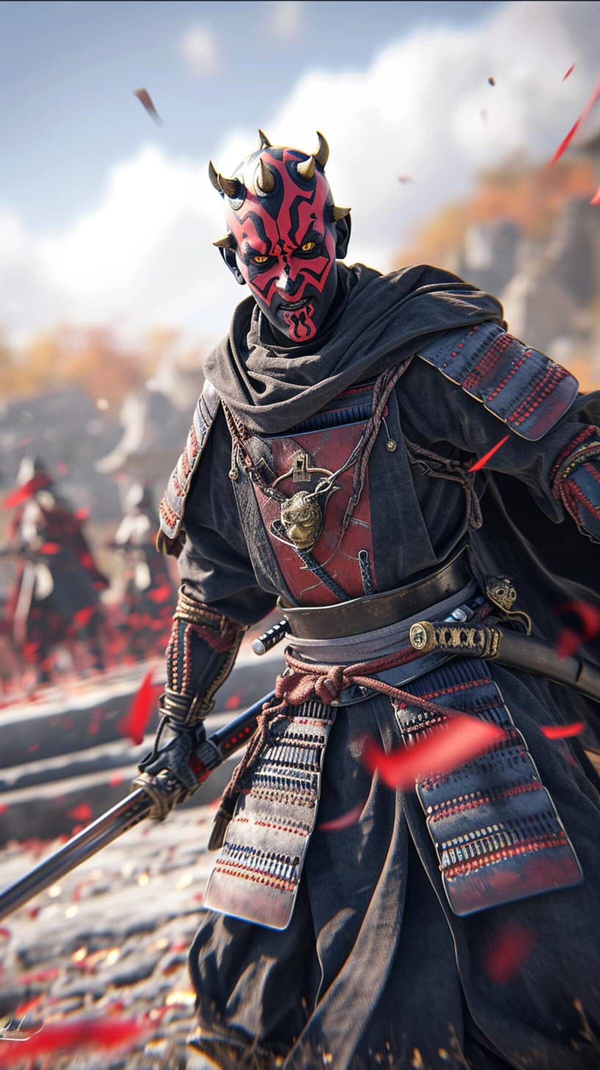 Darth Maul en batalla con su yoroi