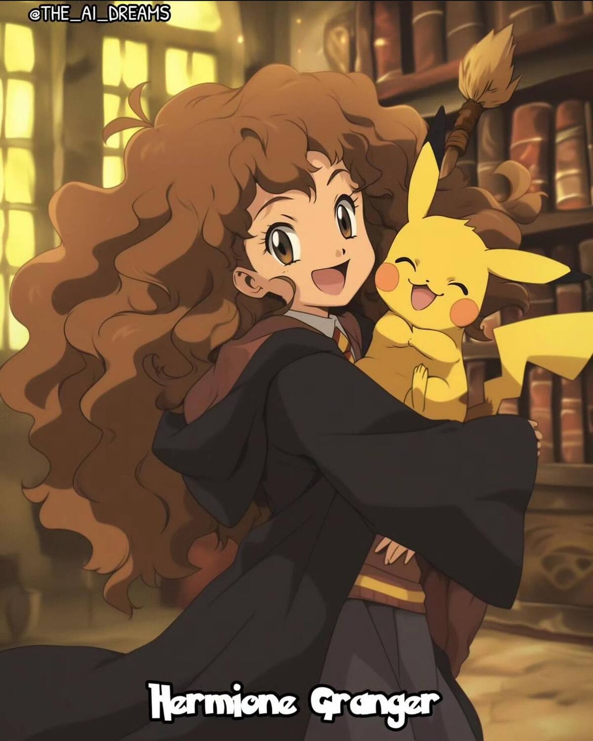 Hermione de "Harry Potter" en el universo Pokemon segun una IA