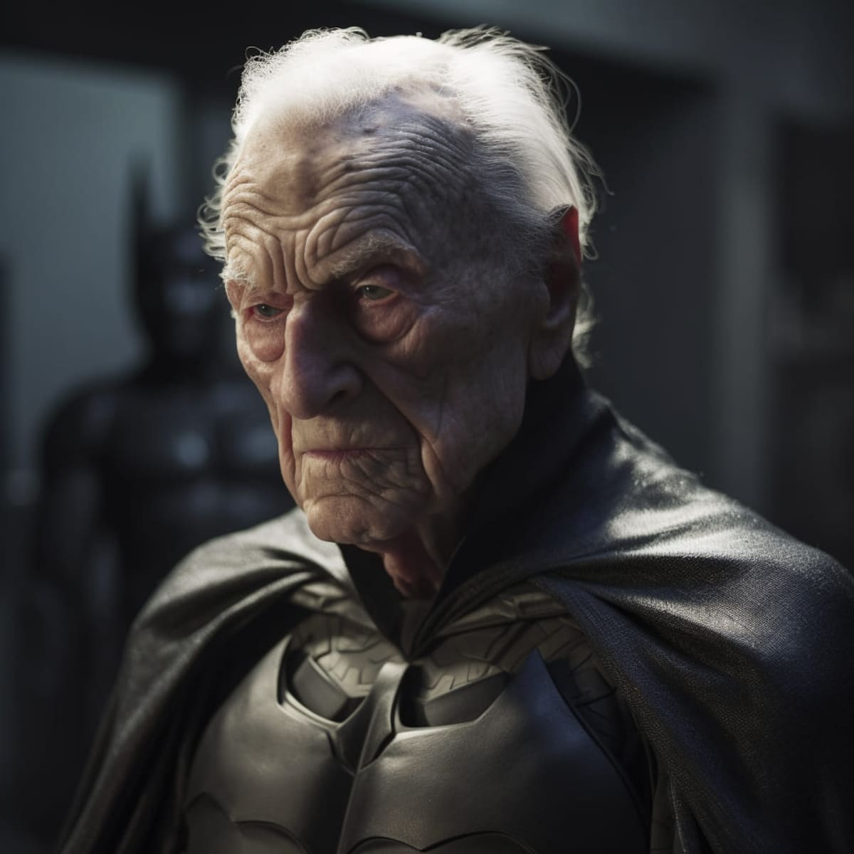 Batman en tercera edad sin máscara