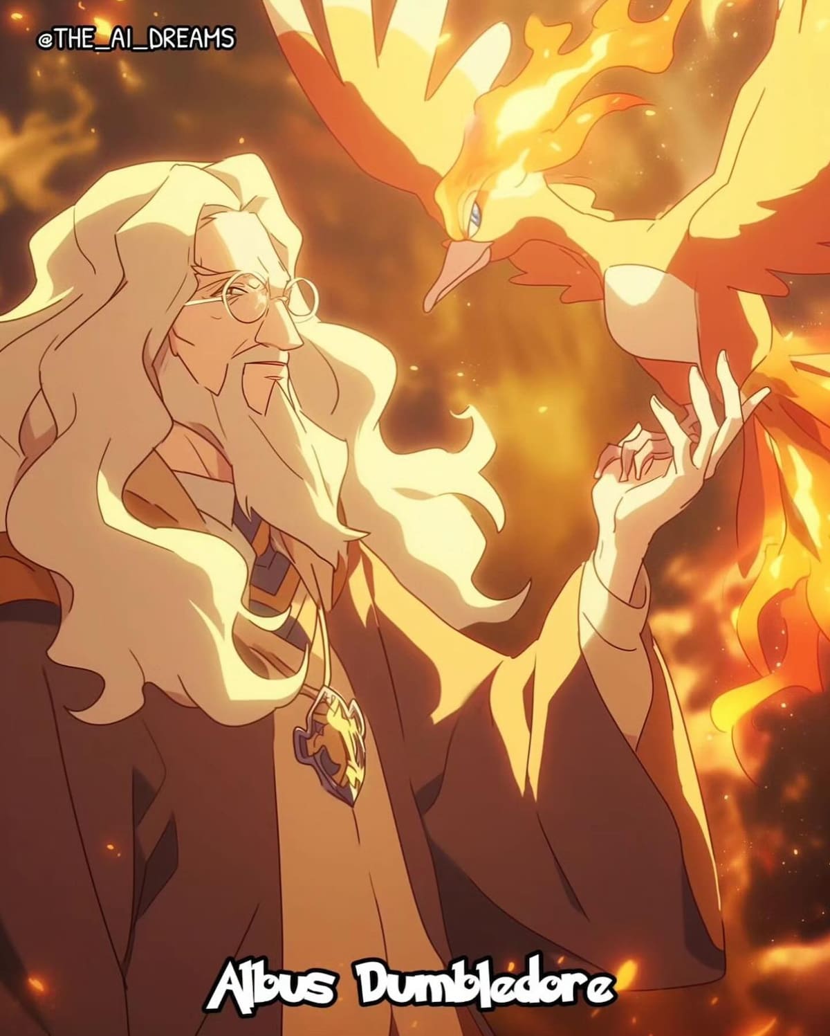 Dumbledore de "Harry Potter" en el universo Pokemon segun una IA