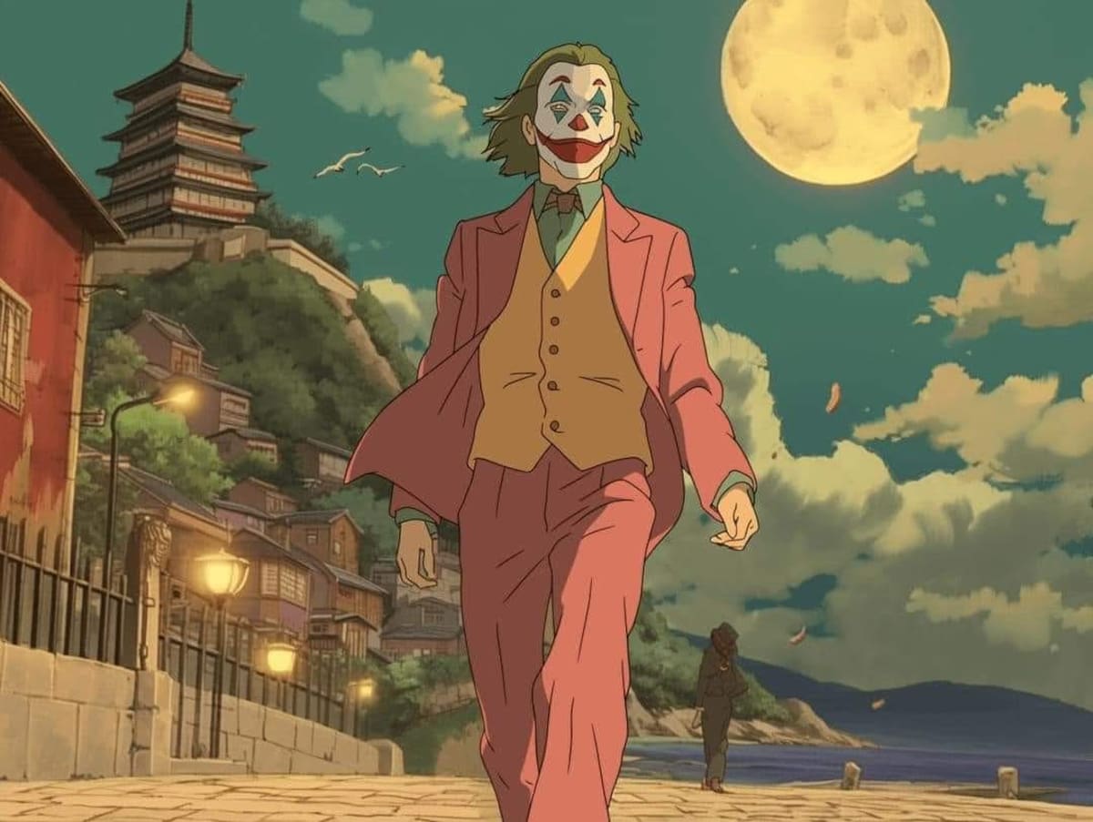Joker en estilo Ghibli según una IA