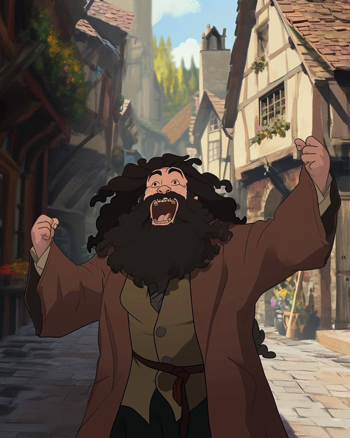 Hagrid según la IA con el estilo Ghibli