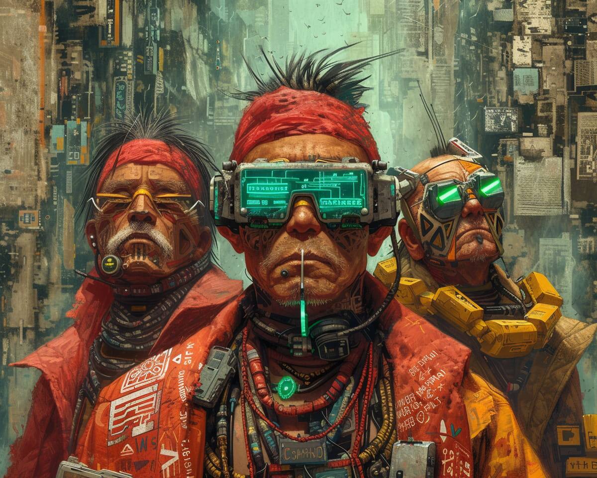 Las personas con realidad virtual distópica