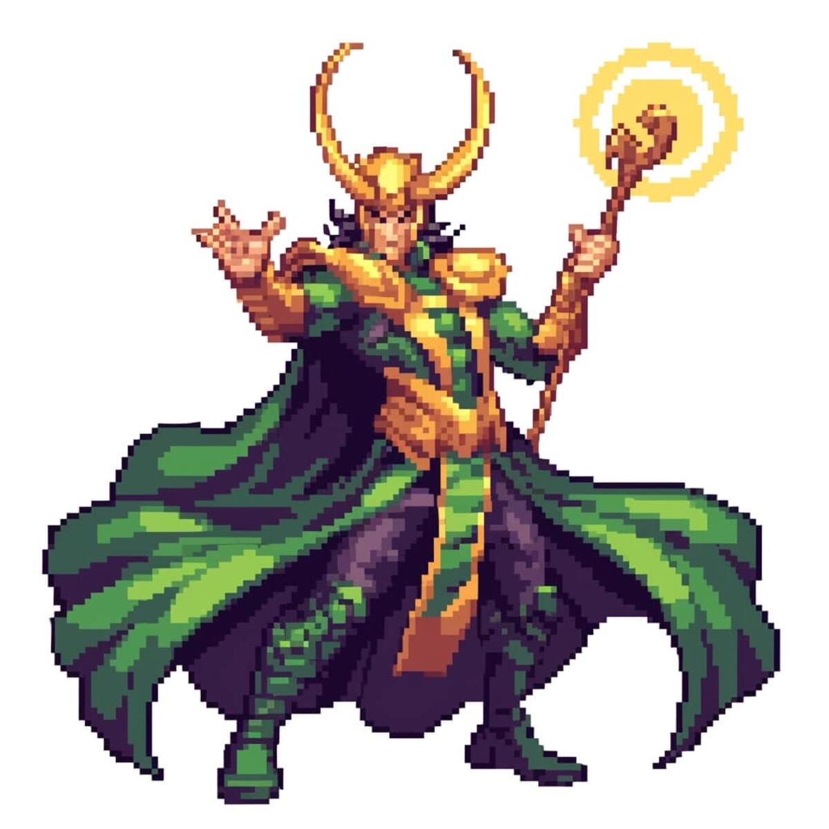 Loki en versión 8 bits según una IA