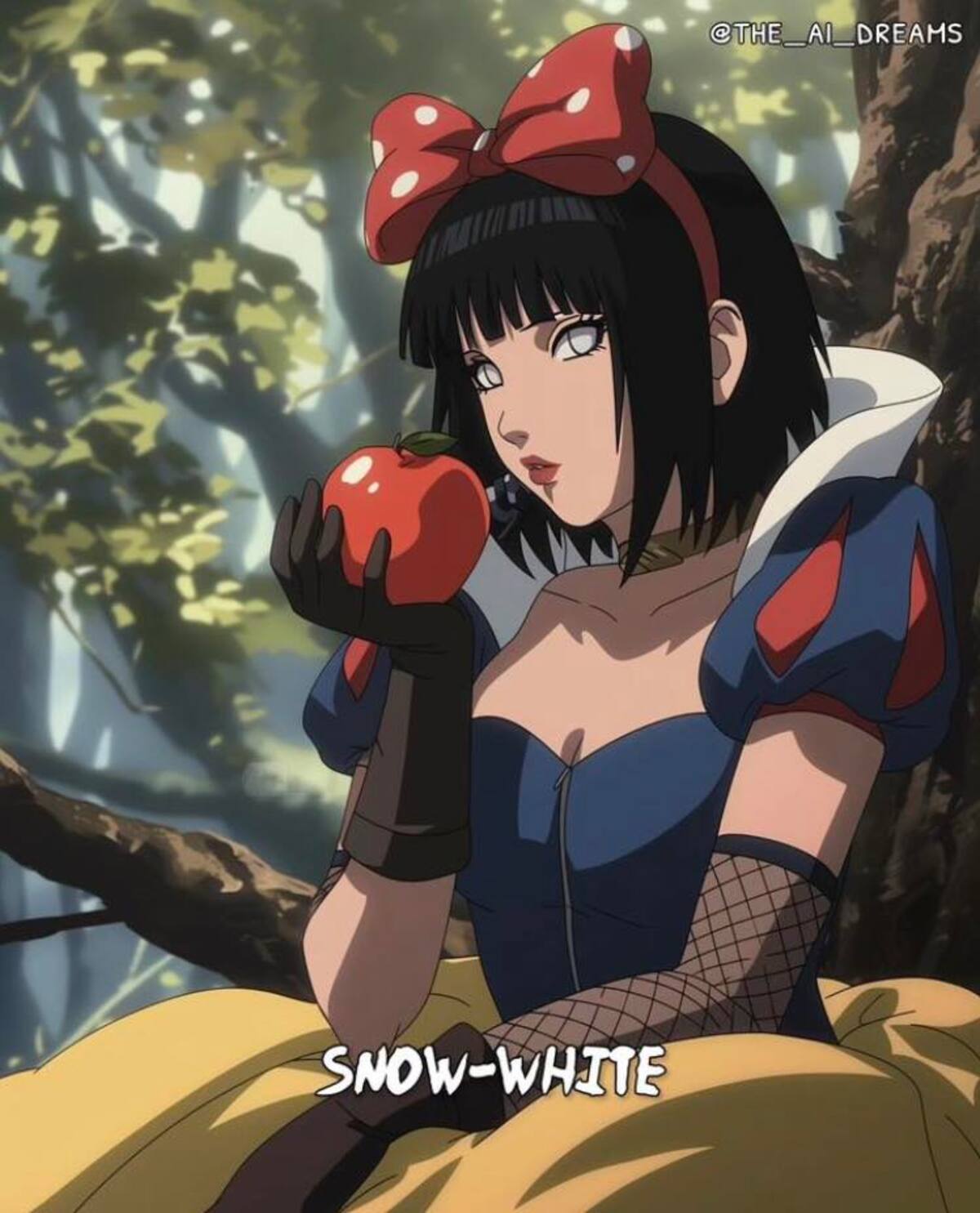Blanca Nieves en estilo de Naruto según una IA