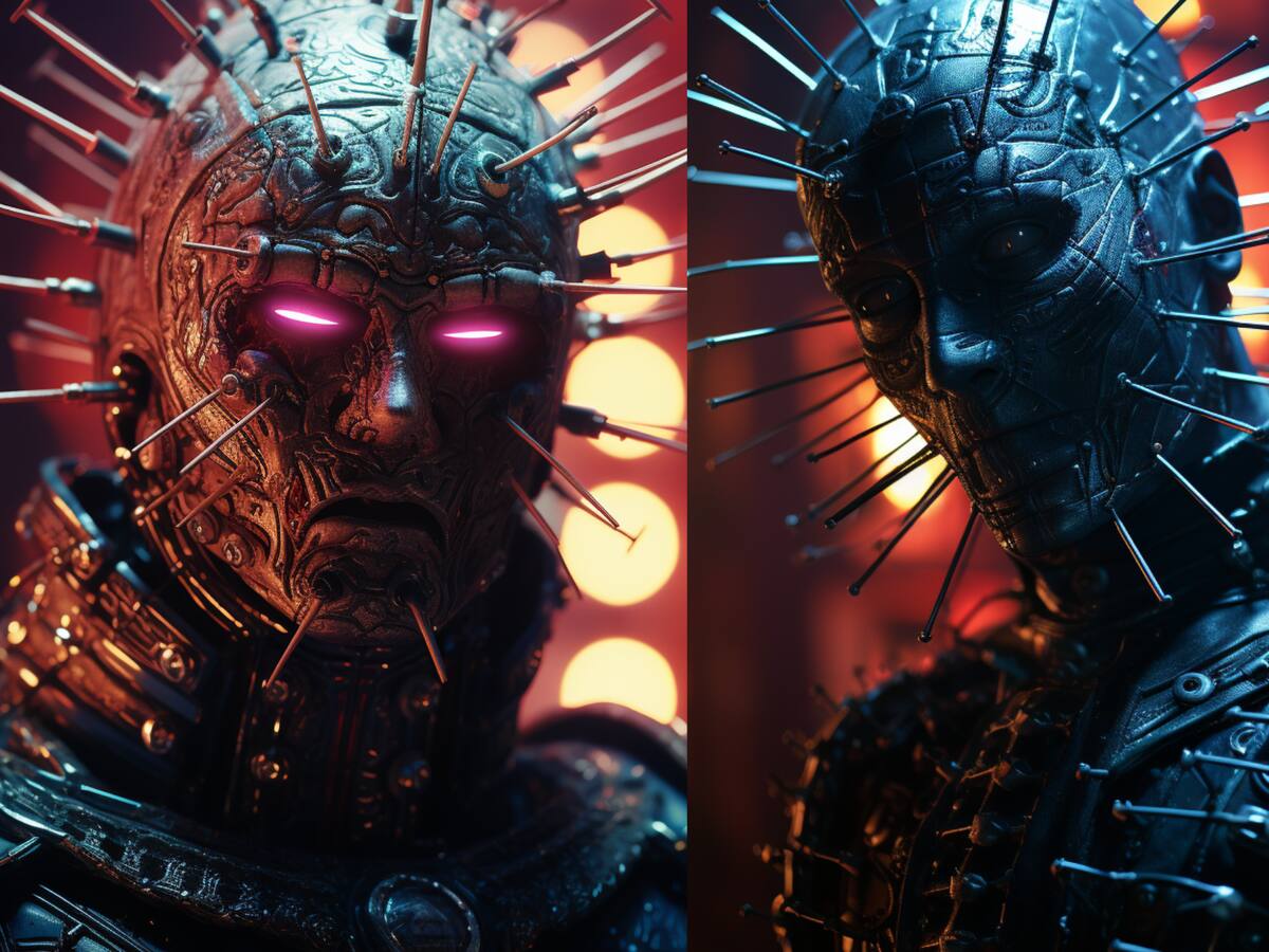 Así se vería Pinhead en estilo cyberpunk según una inteligencia artificial