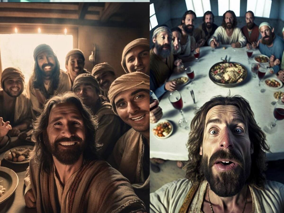 Inteligencia artificial genera una selfie de la "última cena" con Jesús y sus discípulos