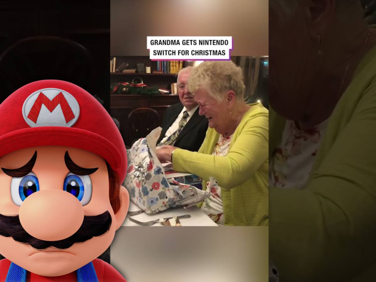 VIDEO: Abuelita gamer llora al recibir Nintendo Switch por Navidad