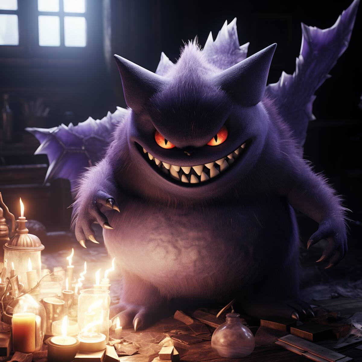 Se dice que Gengar crece más fuerte cuando se ríe. Su risa maliciosa es conocida por resonar en lugares abandonados, añadiendo un toque siniestro a su presencia.