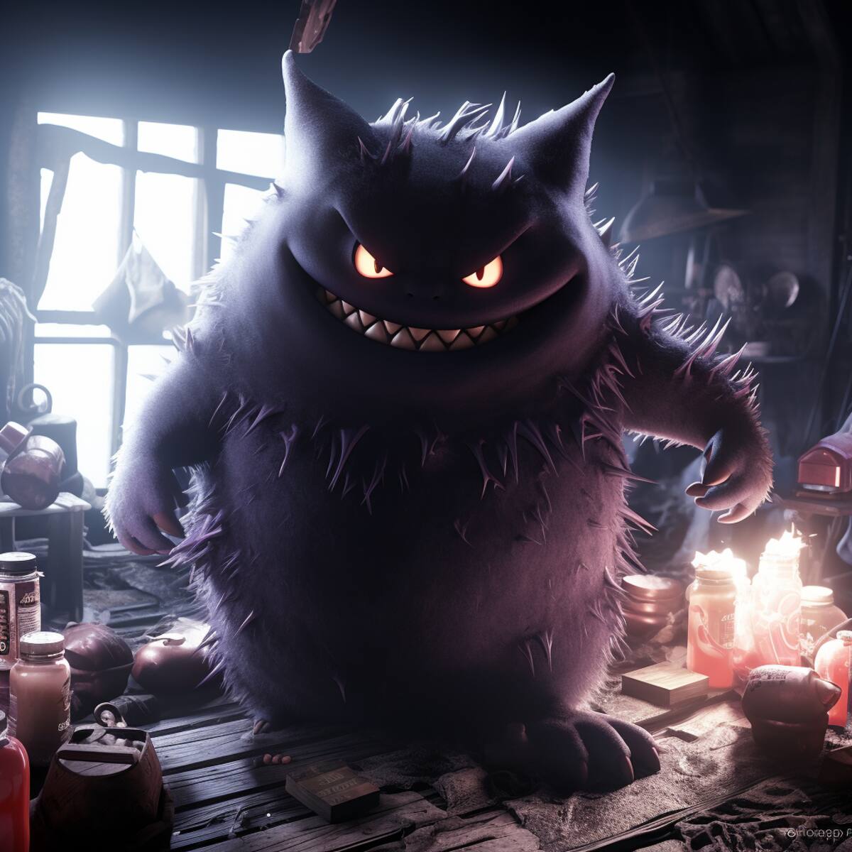 Gengar es más activo durante la noche, cazando en la penumbra. Su capacidad para absorber el calor de su entorno le permite desaparecer de los radares térmicos, convirtiéndolo en un depredador nocturno letal.