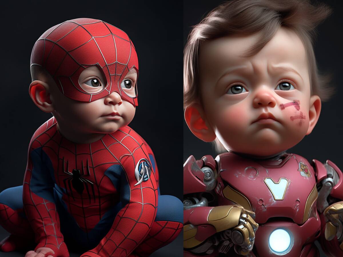 Así se verían los Héroes de Marvel en su versión bebé según una inteligencia artificial